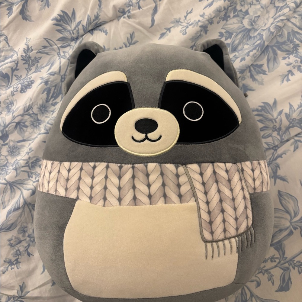Gray and White Raccoon Squishmallow